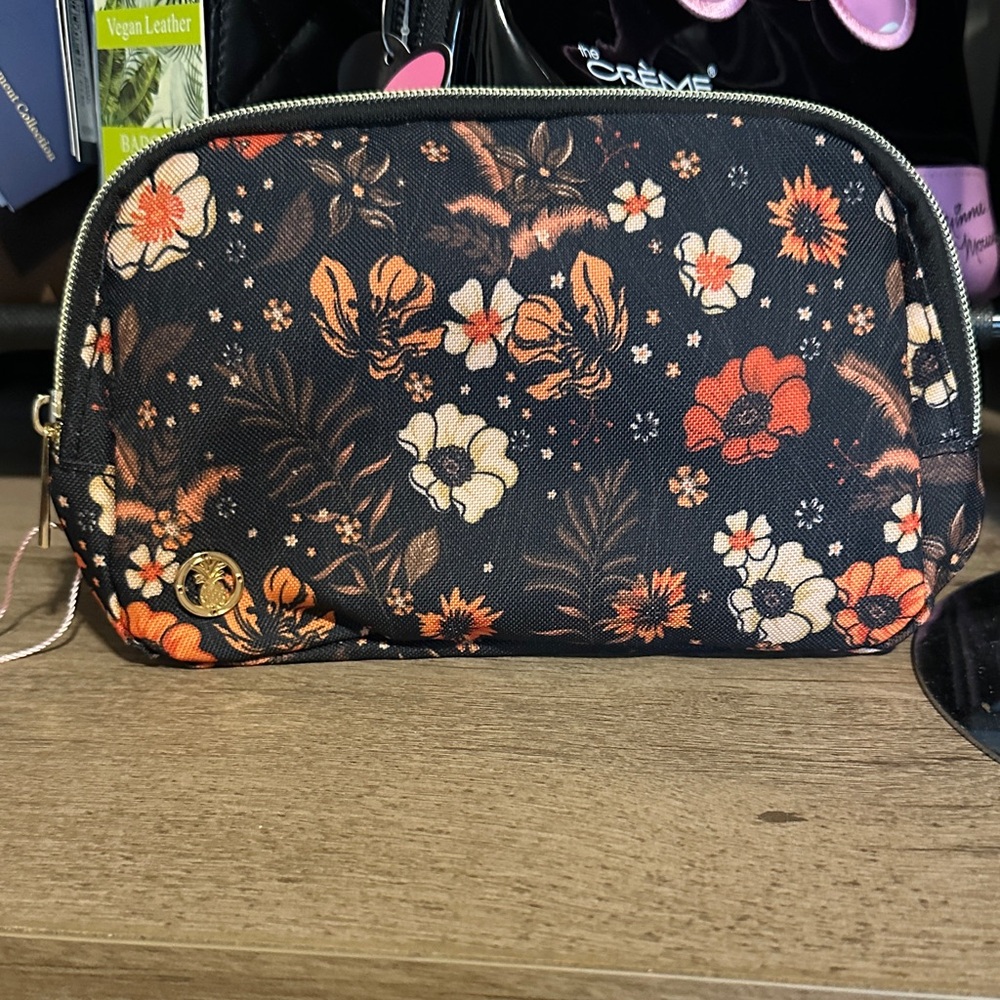 Simply Southern Floral Belt Bag - Black, Orange, White - Picture 2 of 7